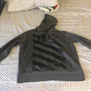 Grey american flag nike hoodie